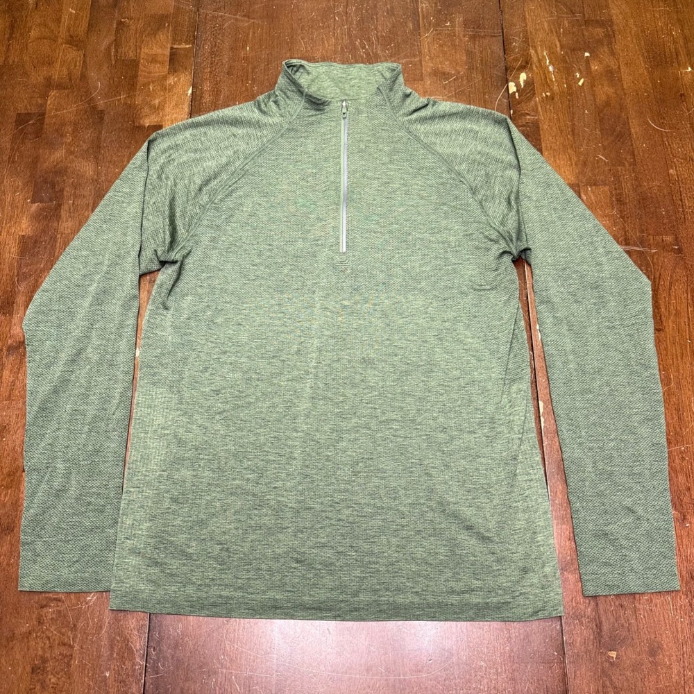 Lululemon Metal Vent Tech Pullover Mens Large Green 1/2 Zip Long Sleeve Shirt
